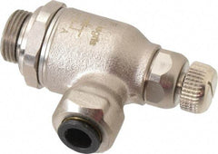 Legris - 8mm Tube OD x 3/8" BSPP Metal Flow Control Regulator - 0 to 145 psi, Buna Nitrile O-Ring & Treated Brass Material - Industrial Tool & Supply