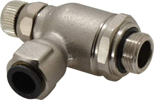 Legris - 10mm Tube OD x 3/8" BSPP Metal Flow Control Regulator - 0 to 145 psi, Buna Nitrile O-Ring & Treated Brass Material - Industrial Tool & Supply