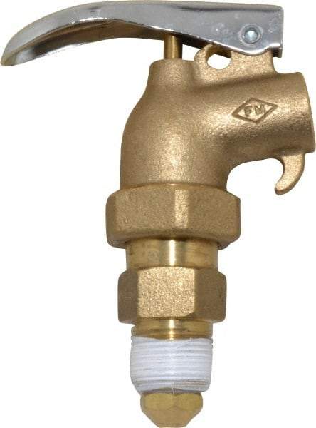 Justrite - 3/4" NPT Brass Adjustable Drum Faucet - FM Approved, Internal Arrester, Self Closing - Industrial Tool & Supply