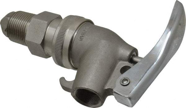 Value Collection - 3/4" NPT Stainless Steel Adjustable Drum Faucet - Internal Arrester, Self Closing - Industrial Tool & Supply