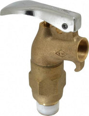 Justrite - 3/4" NPT Brass Rigid Drum Faucet - FM Approved, No Arrester, Self Closing - Industrial Tool & Supply