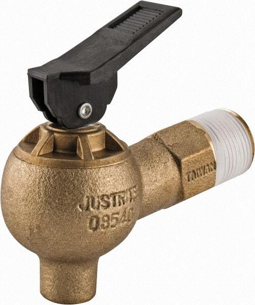 Justrite - 3/4" NPT Brass Drum Faucet - FM Approved - Industrial Tool & Supply