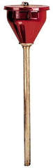 Justrite - 10" High x 10-3/4" Diam, Galvanized Steel, Self Closing Drum Funnel with Viscous Liquids Tube - 33" Arrester/Tube Length, 30 to 50 Gal Drum/Pail Capacity - Industrial Tool & Supply