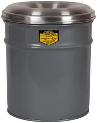 Justrite - 30 Gallon Fire Resistant Steel Drum - 19-1/4 Inch Outside Diameter, 29 Inch High, UL Standards - Industrial Tool & Supply