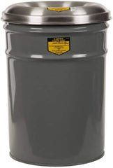 Justrite - 6 Gallon Complete Unit Fire Resistant Steel Drum and Aluminum Head - 12-1/8 Inch Outside Diameter, 5 Inch Opening Diameter, 16-3/4 Inch High, FM and UL Standards - Industrial Tool & Supply