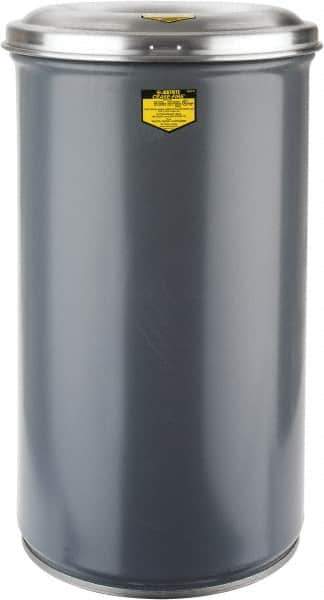 Justrite - 15 Gallon Complete Unit Fire Resistant Steel Drum and Aluminum Head - 15-1/8 Inch Outside Diameter, 5-1/4 Inch Opening Diameter, 25-3/4 Inch High, FM and UL Standards - Industrial Tool & Supply