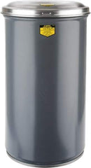 Justrite - 15 Gallon Complete Unit Fire Resistant Steel Drum and Aluminum Head - 15-1/8 Inch Outside Diameter, 5-1/4 Inch Opening Diameter, 25-3/4 Inch High, FM and UL Standards - Industrial Tool & Supply