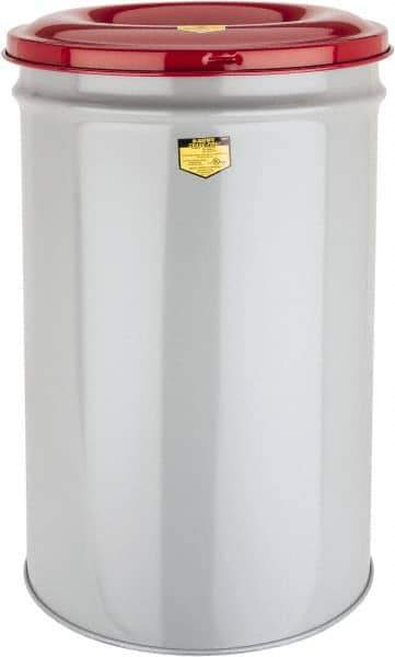 Justrite - 30 Gallon Complete Unit Fire Resistant Steel Drum and Head - 19-1/4 Inch Outside Diameter, 7 Inch Opening Diameter, 29-3/4 Inch High, FM and UL Standards - Industrial Tool & Supply