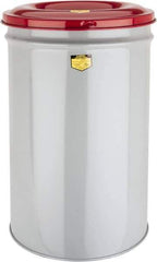 Justrite - 30 Gallon Complete Unit Fire Resistant Steel Drum and Head - 19-1/4 Inch Outside Diameter, 7 Inch Opening Diameter, 29-3/4 Inch High, FM and UL Standards - Industrial Tool & Supply