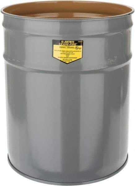 Justrite - 4-1/2 Gallon Fire Resistant Steel Drum - 11-7/8 Inch Outside Diameter, 13-1/4 Inch High, UL Standards - Industrial Tool & Supply