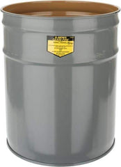 Justrite - 4-1/2 Gallon Fire Resistant Steel Drum - 11-7/8 Inch Outside Diameter, 13-1/4 Inch High, UL Standards - Industrial Tool & Supply