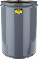 Justrite - 12 Gallon Fire Resistant Steel Drum - 14-1/2 Inch Outside Diameter, 20-1/4 Inch High, UL Standards - Industrial Tool & Supply
