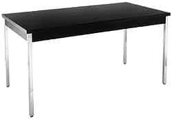 Made in USA - 60" Long x 20" Wide x 29" High Stationary Apron Tables - Walnut (Color), Steel - Industrial Tool & Supply