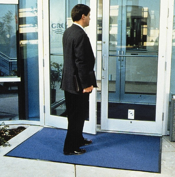 Entrance Mat: 60' Long, 6' Wide, Polypropylene Surface Outdoor, Heavy-Duty Traffic, Vinyl Base, Gray
