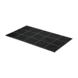 Wearwell - 5' Long x 3' Wide x 7/8" Thick, Anti-Fatigue Modular Matting Tiles - Black, For Dry & Wet Areas, Series 477 - Industrial Tool & Supply