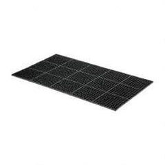 Wearwell - 5' Long x 3' Wide x 7/8" Thick, Anti-Fatigue Modular Matting Tiles - Black, For Dry & Wet Areas, Series 477 - Industrial Tool & Supply