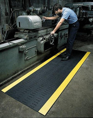 Wearwell - 30' Long x 3' Wide, Dry/Wet Environment, Anti-Fatigue Matting - Black, Vinyl with Vinyl Base, Beveled on 4 Sides - Industrial Tool & Supply