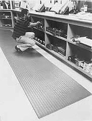Wearwell - 60' Long x 4' Wide, Dry Environment, Anti-Fatigue Matting - Black, Vinyl with Vinyl Sponge Base, Rounded on 4 Sides - Industrial Tool & Supply