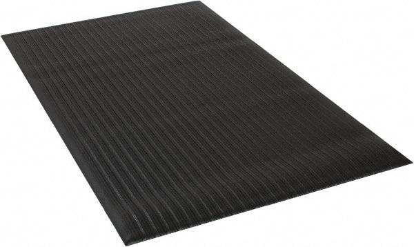 Wearwell - 5' Long x 3' Wide, Dry Environment, Anti-Fatigue Matting - Black, Vinyl with Vinyl Sponge Base, Rounded on 4 Sides - Industrial Tool & Supply