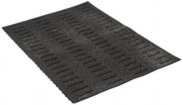 Wearwell - 3' Long x 2' Wide, Dry/Wet Environment, Anti-Fatigue Matting - Black, Vinyl with Vinyl Base, Beveled on 4 Sides - Industrial Tool & Supply