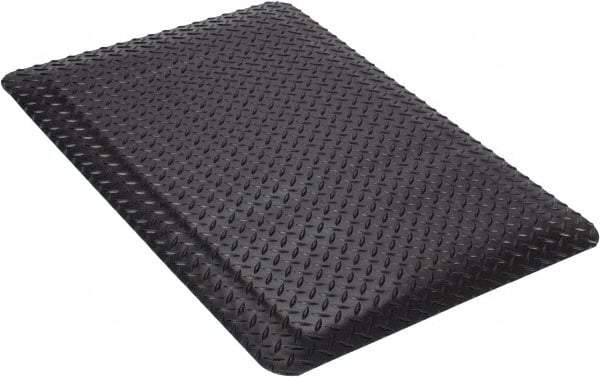 Wearwell - 3' Long x 2' Wide, Dry Environment, Anti-Fatigue Matting - Black, Vinyl with Nitrile Blend Base, Beveled on 4 Sides - Industrial Tool & Supply