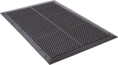 Wearwell - 3' Long x 2' Wide, Dry Environment, Anti-Fatigue Matting - Black, Natural Rubber with Rubber Base, Beveled on 4 Sides - Industrial Tool & Supply