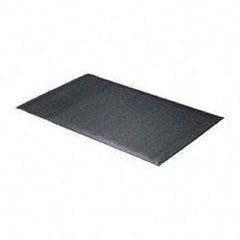 Wearwell - 5' Long x 3' Wide, Dry Environment, Anti-Fatigue Matting - Black, Vinyl with Vinyl Sponge Base, Rounded on 4 Sides - Industrial Tool & Supply