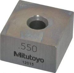 Mitutoyo - 0.55" Square Steel Gage Block - Accuracy Grade 0, Includes Certificate of Inspection - Industrial Tool & Supply