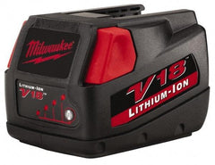 Milwaukee Tool - 18 Volt Lithium-Ion Power Tool Battery - 3 Ahr Capacity, 1 hr Charge Time, Series V18 - Industrial Tool & Supply