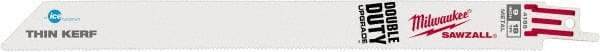 Milwaukee Tool - 9" Long x 3/4" Thick, Bi-Metal Reciprocating Saw Blade - Straight Profile, 18 TPI, Toothed Edge, Universal Shank - Industrial Tool & Supply