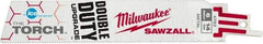 Milwaukee Tool - 6" Long x 1" Thick, Bi-Metal Reciprocating Saw Blade - Straight Profile, 14 TPI, Toothed Edge, Universal Shank - Industrial Tool & Supply
