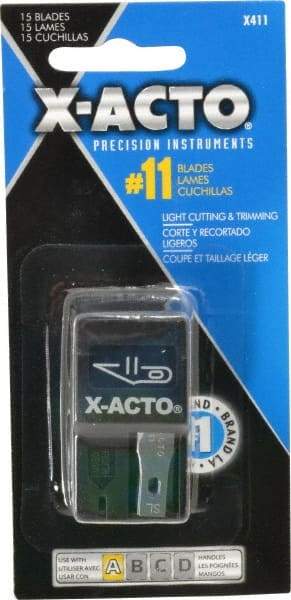 X-ACTO - 15 Piece Steel Hobby Blade - 1-19/32" OAL - Industrial Tool & Supply