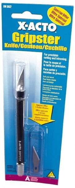 X-ACTO - 5-3/4" OAL Carbon Steel Hobby Knife - #11 Classic Fine Point Blade, Nonslip Rubber Handle - Industrial Tool & Supply