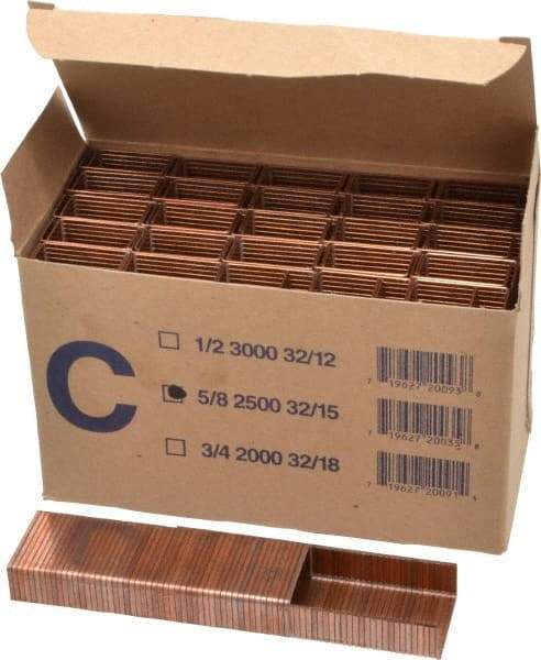 Made in USA - 1-1/4" Wide Carton Staples - 5/8" Leg Length - Industrial Tool & Supply