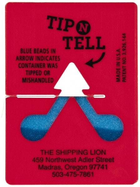 Made in USA - Tip-N-Tell Concealed Damage Indicators Shipping Label - Red and Black on White - Industrial Tool & Supply