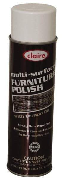 Made in USA - 20 Fluid Ounce Furniture Polish - Lemon Scent, Aerosol - Industrial Tool & Supply