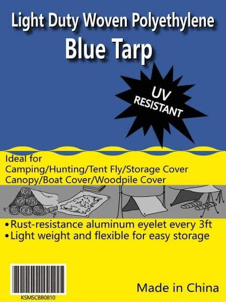 Value Collection - 20' Long x 12' Wide Polyethylene Tarp & Dust Cover - Blue - Industrial Tool & Supply