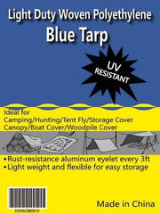 Value Collection - 40' Long x 20' Wide Polyethylene Tarp & Dust Cover - Blue - Industrial Tool & Supply
