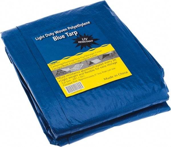 Value Collection - 30' Long x 20' Wide Polyethylene Tarp & Dust Cover - Blue - Industrial Tool & Supply