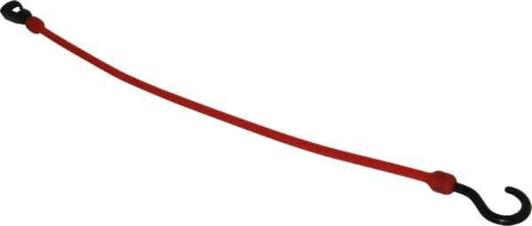 The Perfect Bungee - Stretch-n-Flex Web Tie Down with Molded in Hook & Safety Clasp - 24" OAL, Red - Industrial Tool & Supply