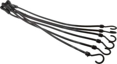 The Perfect Bungee - Stretch-n-Flex Web Tie Down with Molded in Hook & Safety Clasp - 24" OAL, Black - Industrial Tool & Supply