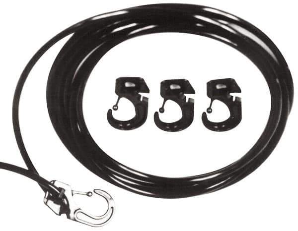 Polyflex - 10' Long x 1/4" Diam, Blue Tie Down Rope Kit - With 4 Hooks - Industrial Tool & Supply