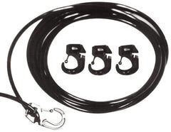 Polyflex - 10' Long x 1/4" Diam, Blue Tie Down Rope Kit - With 4 Hooks - Industrial Tool & Supply