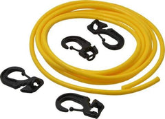 Polyflex - 10' Long x 1/4" Diam, Yellow Tie Down Rope Kit - With 4 Hooks - Industrial Tool & Supply