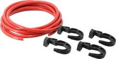 Polyflex - 10' Long x 5/16" Diam, Red Tie Down Rope Kit - With 4 Hooks - Industrial Tool & Supply