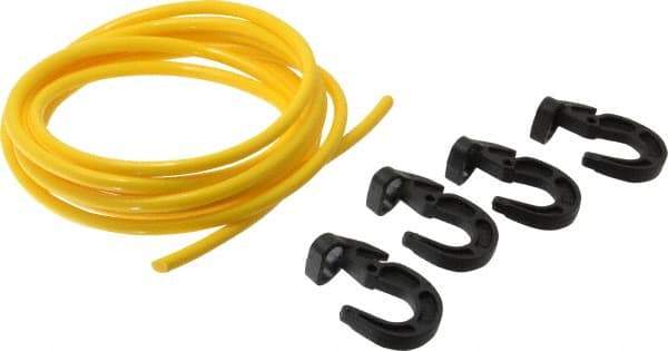 Polyflex - 10' Long x 5/16" Diam, Yellow Tie Down Rope Kit - With 4 Hooks - Industrial Tool & Supply