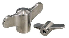 KIPP - 10-24 Hole Thread, 50mm Head Length, Stainless Steel, Tapped Bar / Wing Knob - 2.3mm Hole Depth, 14mm Hub Diam, 11.5mm Hub Height - Industrial Tool & Supply