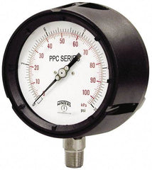 Winters - 4-1/2" Dial, 1/2 Thread, 30-0 Scale Range, Pressure Gauge - Lower Connection Mount, Accurate to 0.5% of Scale - Industrial Tool & Supply