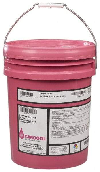 Cimcool - Cimstar 60C-HFP, 5 Gal Pail Cutting Fluid - Semisynthetic, For Boring, Drilling, Grinding, Milling, Reaming, Tapping, Turning - Industrial Tool & Supply
