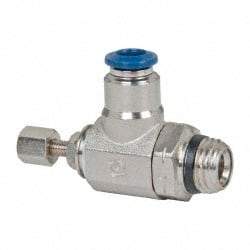 Value Collection - 145 Max psi, Meter Out Screw Adjusted Flow Control Valve - Buna N O Ring, 1/4" Tube Outside Diam - Industrial Tool & Supply